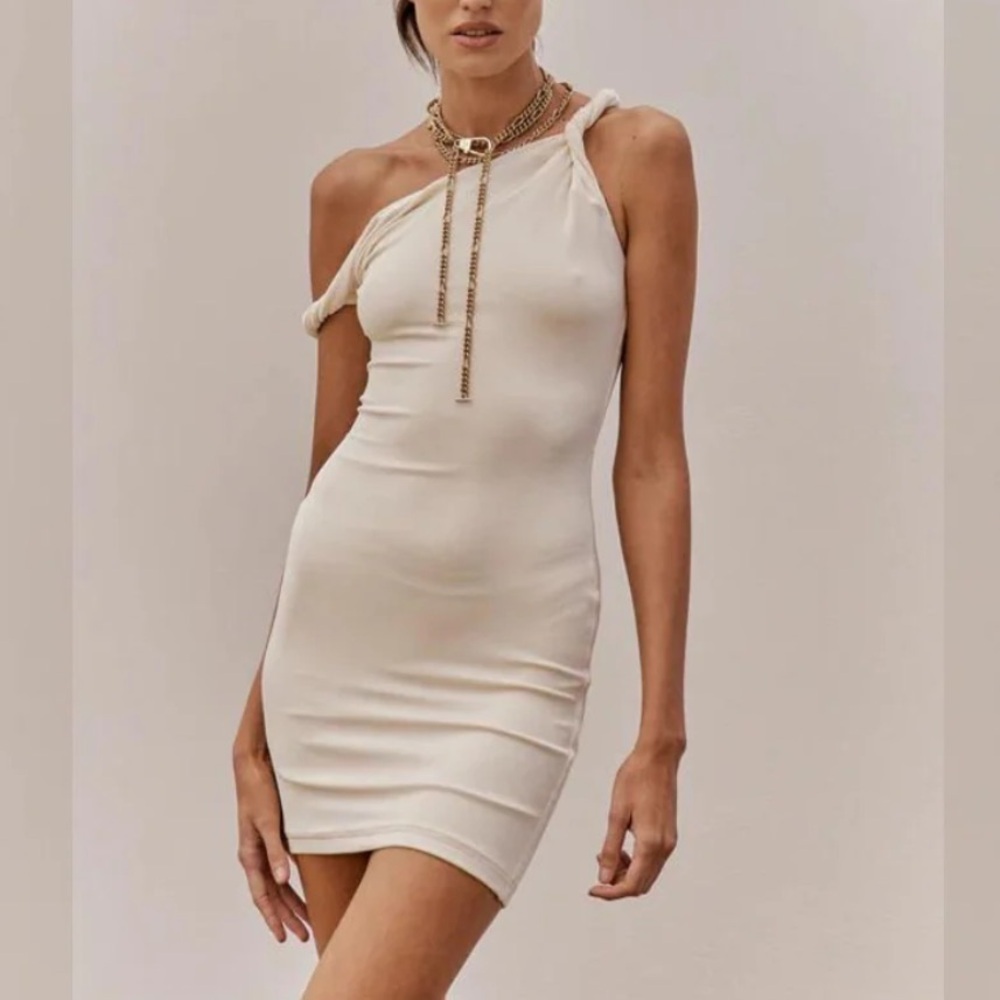 Johansen Cream Shine Short Poppy Dress‎ Women’s Sz S NWT
